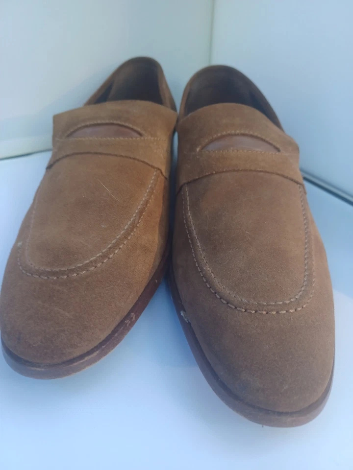 Bacco Bucci Studio Mocasín Conducción Tostado Gamuza Zapatos HOMBRE TALLA 8M Foto 4 de 4