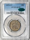 1876-CC Seated Liberty Quarter PCGS AU55 CAC Gorgeous! #5FTX