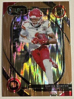 Xavier Worthy 2024 Panini Select - Club Level #224 Copper Shock Prizm /299 (RC)