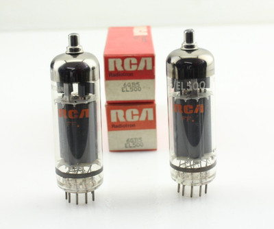 New Qty 2 RCA 6GB5 EL500 Mullard Blackburn UK Matched Pair Grey Plates NOS Tubes