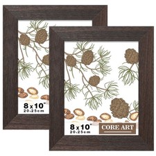CORE ART 8x10 Rustic Brown Wood Picture Frame Set of 2, Handmade Photo Frame