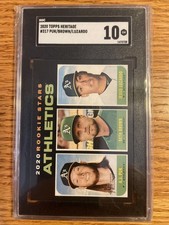 2020 AJ PUK, SETH BROWN, JESUS LUZARDO #317 Topps Heritage PSA 10 Athletics RC