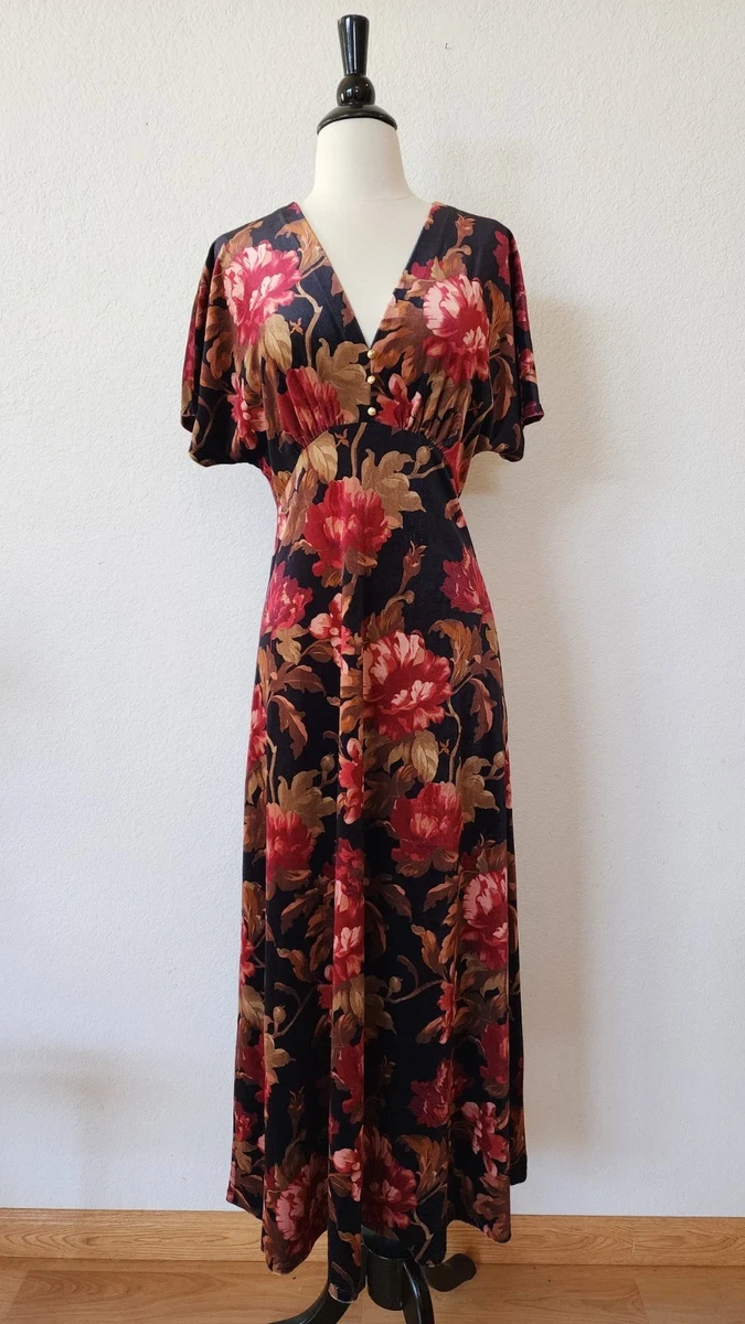 blue maxi dress with pockets Blue Floral Printed Satin Gown with Pockets