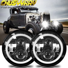 Dot 7 Inch Round Led Headlights Projector Hilo Beam Fit Ford Model A 1930 1931