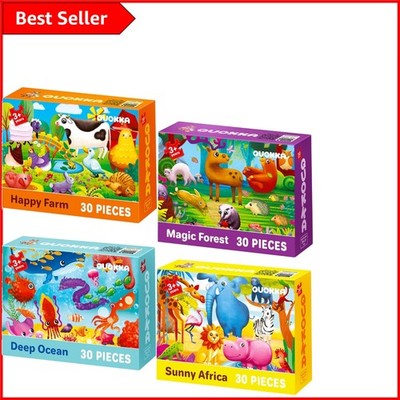 Buntes 30-teiliges Puzzle Set für Kleinkinder - Tiermotive für Kinder 3-6