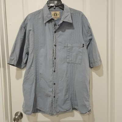 Scully Western Shirt Mens Blue Pintuck Peruvian 100 Cotton Blue XL short sleeve