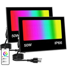 LED Flood Light Outdoor 50W RGB Color Changing, Smart Floodlights RGBW 2700K ...