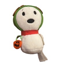 Flying Ace Snoopy Hallmark Itty Bitty with Green Aviator Hat and Orange Pumpkin