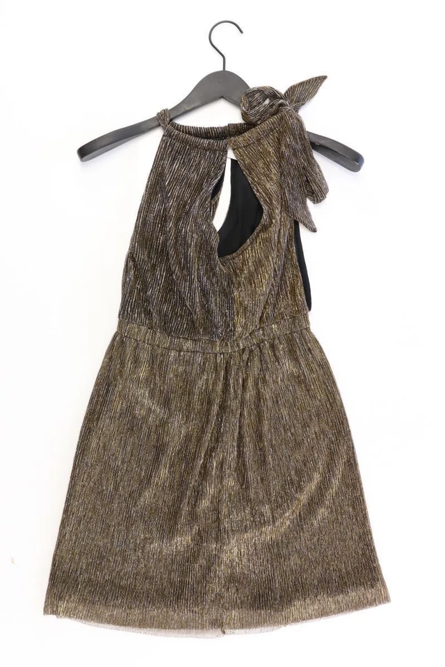 H&M Abendkleid Kleid für Damen Gr. 36, S Träger mit Glitzer gold aus Polyester - Bild 3 von 4
