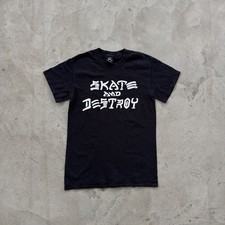 Vintage 90s Thrasher Skate And Destroy Tee Shirt Size S Black