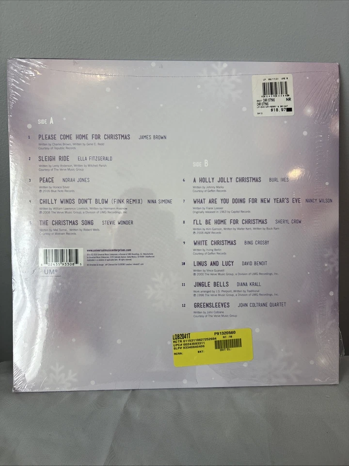 Merry And Bright 12 Holiday Classics Christmas Ltd Purple Vinyl LP Norah Jones - Image 2 of 2