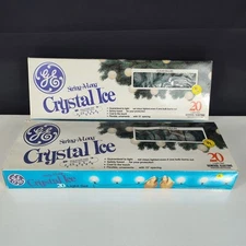 2 Boxes- Unopened -General Electric "String-A-Long Crystal Ice" 20-light set