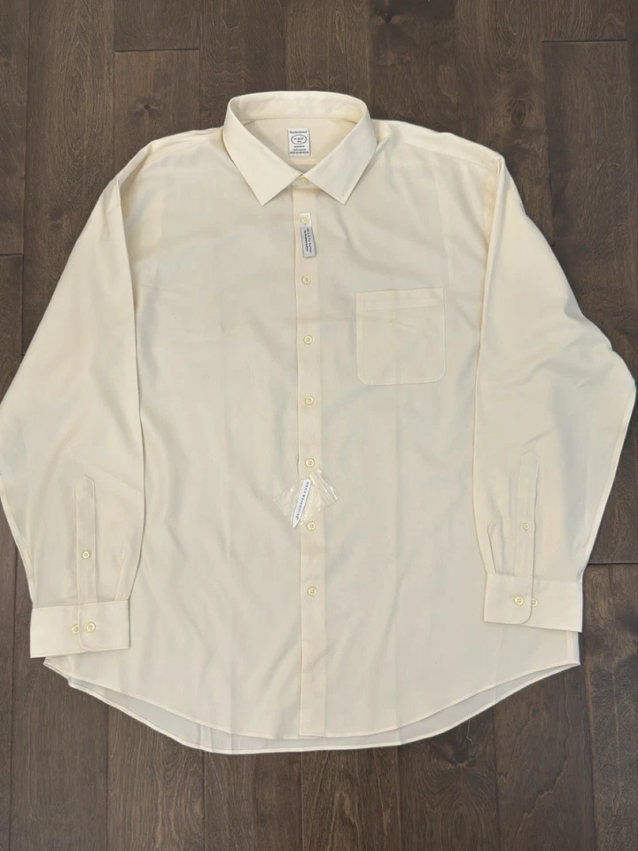 Pronto Uomo Men’s Button Up Dress Shirt Size 19 36/37 Tall Cream White Long Slv - Image 2 of 4