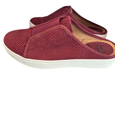Sofft Beekon Sneakers Shoes Slip-on Leather Women's 9 Rustic Red Round Toe 