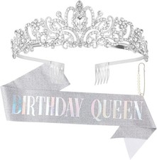CAVETEE Silver Birthday Crowns and Tiaras - Women's