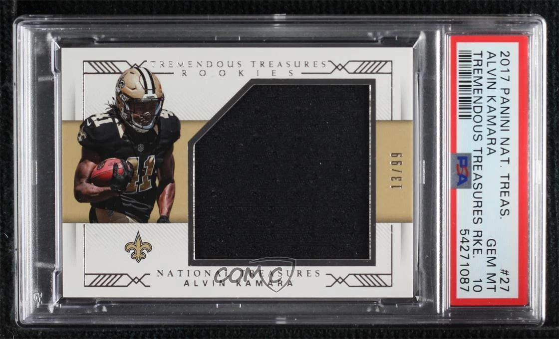 Alvin Kamara Panini National Treasures Tremendous Treasures Rookies #27 Base