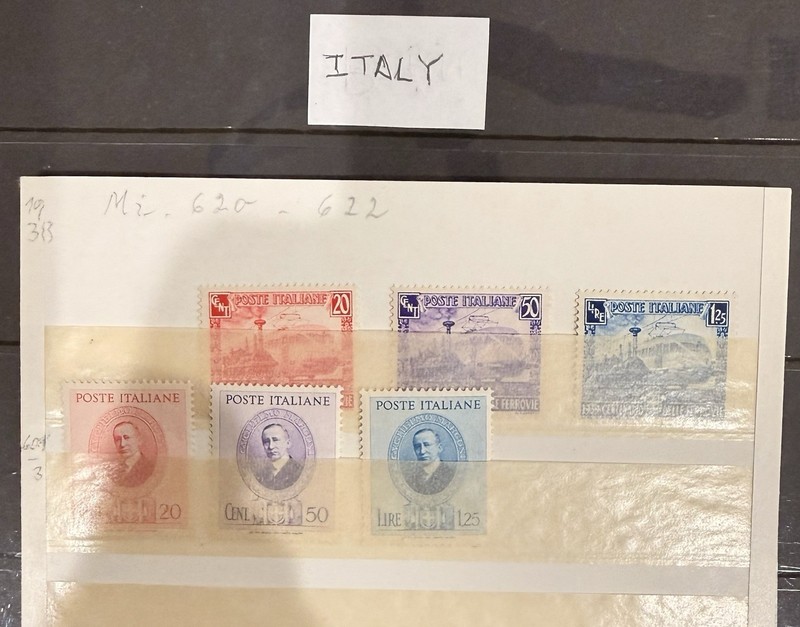 Italy Stamps Michele 601-603 620-622 Marconi and Italian Railway MNH  (lot 103)