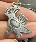 Vintage Raven Sterling Silver Earrings Native American Tlingit NR — photo 2