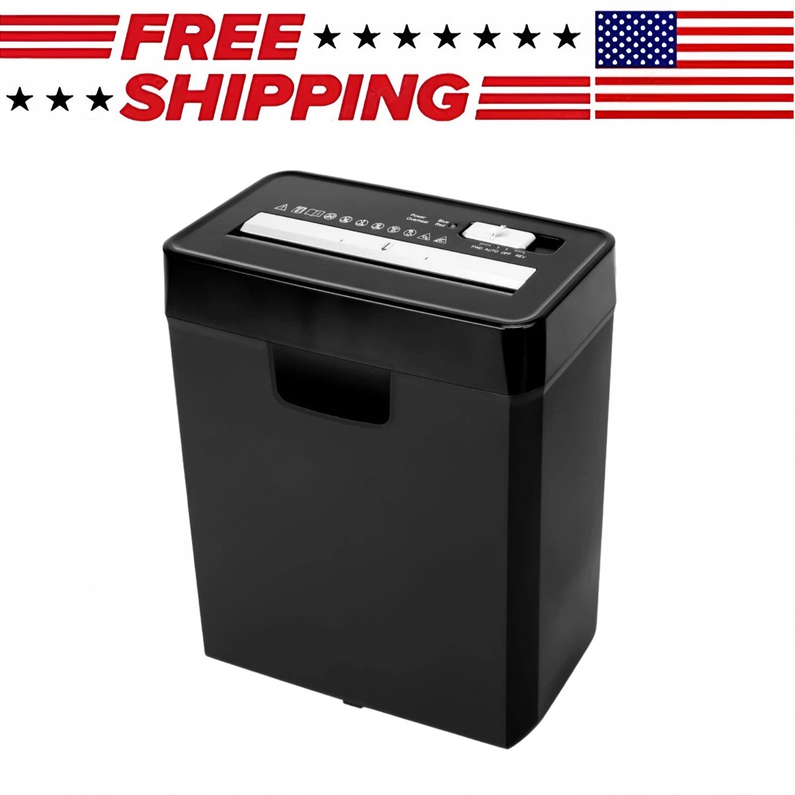 Home Office Paper Shredder, 6-Sheet Strip Cut Credit Card CD Shredder w/ 2.5-Gal-image