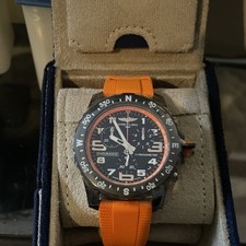 Breitling Endurance Pro Chronograph Quartz Orange Rubber Watch w/ Box & Papers
