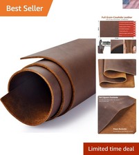 Versatile 6"x12" Dark Brown Leather Sheets - Genuine Cowhide for Crafts  Sewing