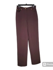St John Sport By Marie Gray Women's Brown Straight Leg Slacks Pockets Size 8