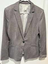 H M Women s Gray Dress Blazer Jacket Size 12