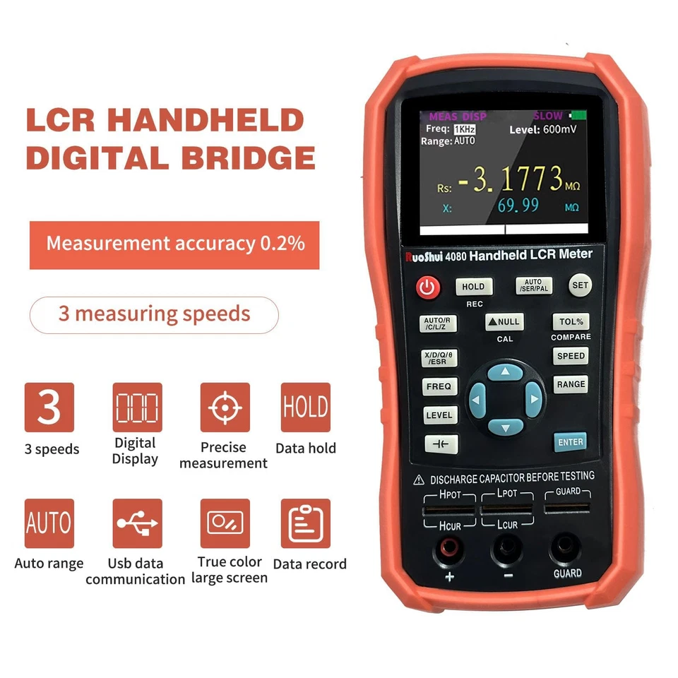 Handheld LCR Meter 100Hz-100KHz, 0.2% Accuracy, Digital Bridge Multimeter for... - Image 2 of 4