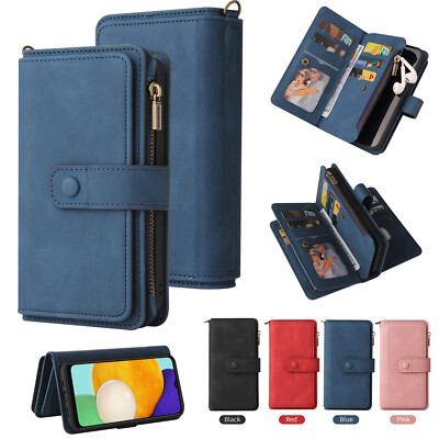 15 Card Magnetic Leather Flip Wallet Case Cover For Samsung Galaxy ''A'' Series