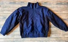 Cabela's Jacket Coat Fleece Lined Mens Size X-LARGE Full Zip Pockets Blue! Nice!