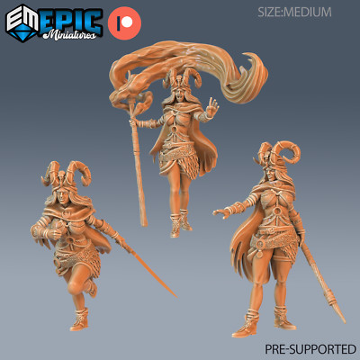 Epic Miniatures Sunrise Tavern Druid Female Player - 28mm scale - Nature Leader