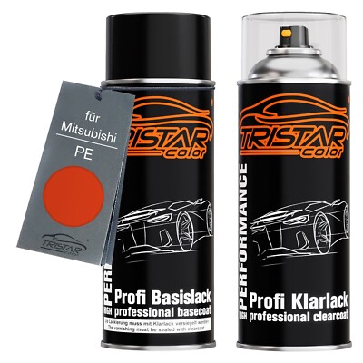 Autolack Spraydosen Set für Mitsubishi PE Spitfire Orange Basislack Klarlack