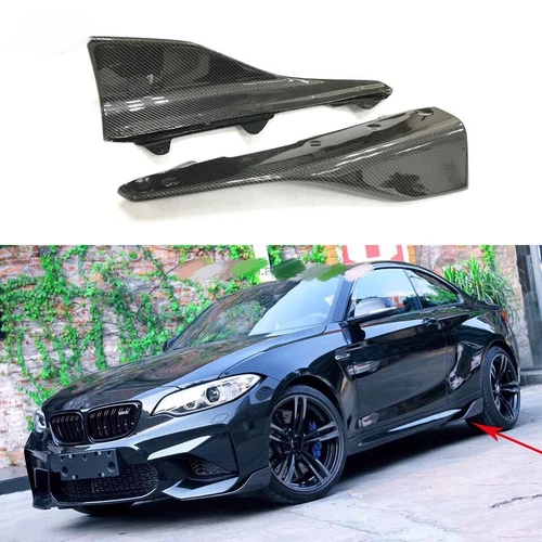 Par de faldones laterales de fibra de carbono labio divisor para BMW Serie 2 F22 M2 F87 M2 15-20 - Imagen 5 de 8