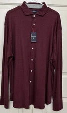 NWT Cremieux size XXL Cabernet Red Long Sleeve button up soft Shirt mens $89