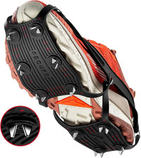 Anti-Slip Ice Cleats with 20 Steel Spikes for Hiking, Running, and Fishing
