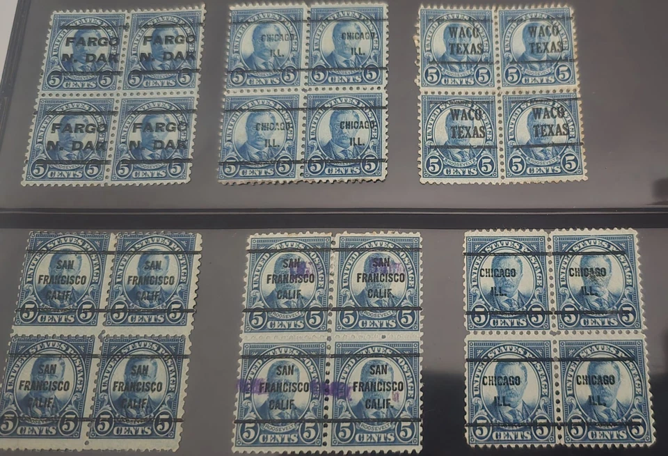 5 Cent Block Of 4. Theodore Roosevelt. Used. 6x Total - Image 4 of 4
