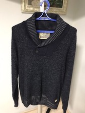 M S North Coast Dark Navy Men Jumper Sweater Warm Size L Lambswool