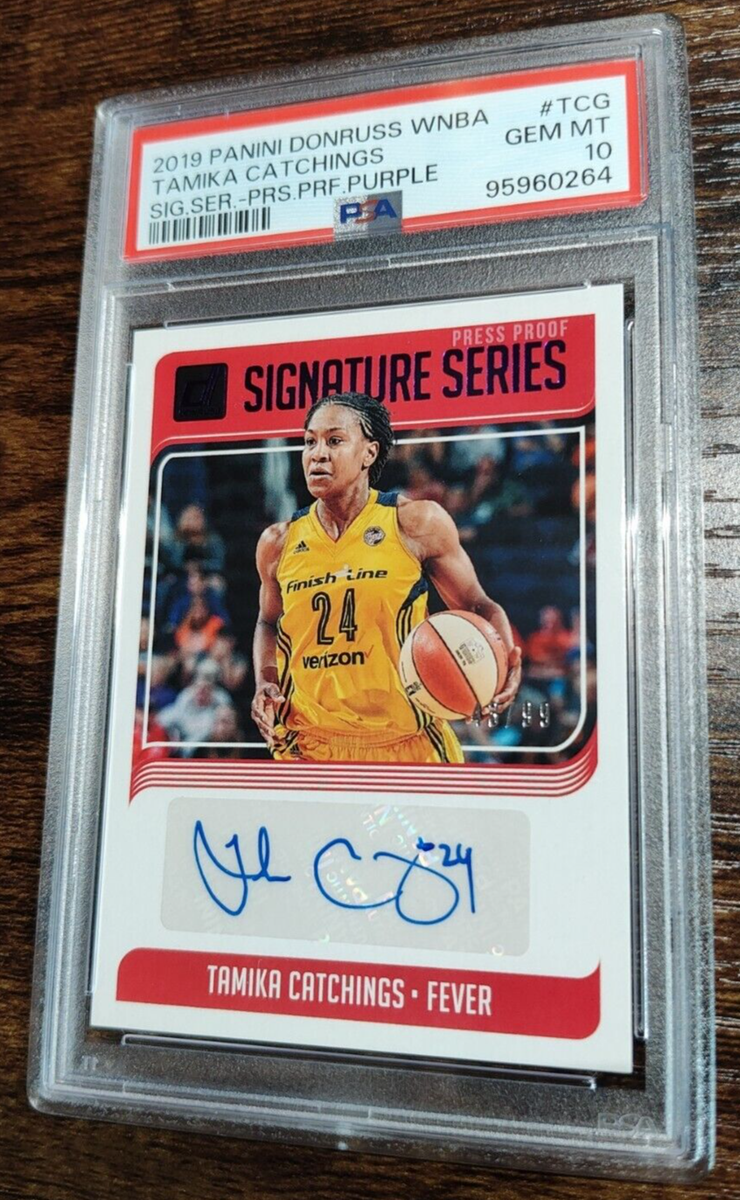 2019 WNBA Tamika Catchings SIGNATURE Press Proof Purple AUTO /99