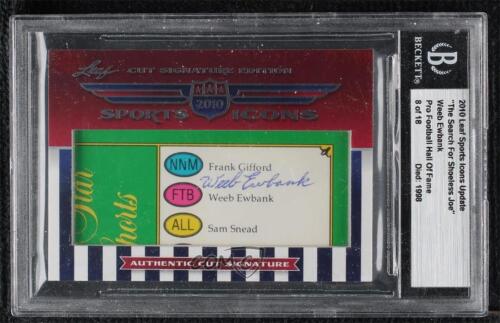 2010 Leaf Sports Icons Update: The Search for Shoeless Joe /18 Weeb Ewbank Auto - Picture 1 of 3