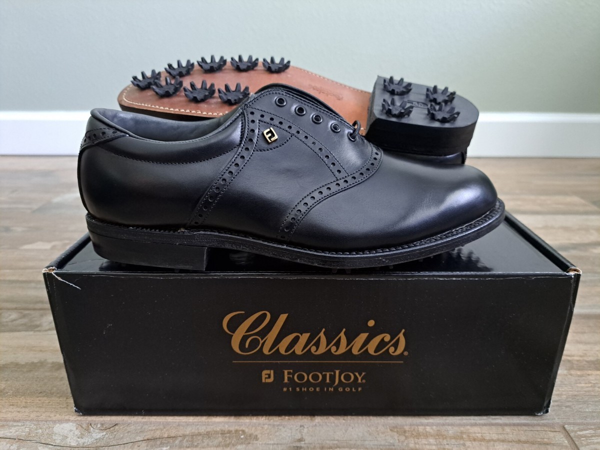NEW Vintage Footjoy Classics Lites Mens Golf Shoes 52126 BLK/BLK