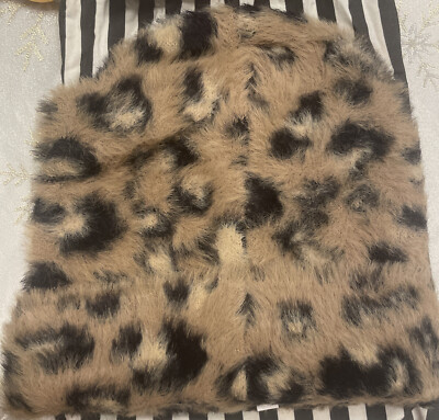 NWT Lele Sadoughi Faux Angora Knit Beanie in Leopard $150 | eBay display picture 2