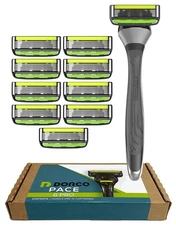 Dorco Pace 6 Pro - Six Blade Razor System with Trimmer - 1 Count (Pack of 10)