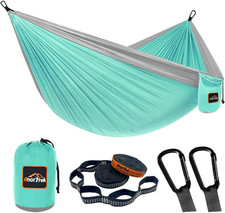 Camping Hammock, Super Lightweight Portable Parachute Hammock with Two Tree Stra