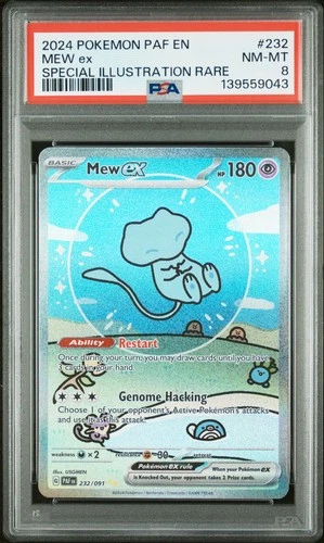 2024 POKEMON PAF EN-PALDEAN FATES SPECIAL ILLUSTRATION RARE #232 MEW EX PSA 8