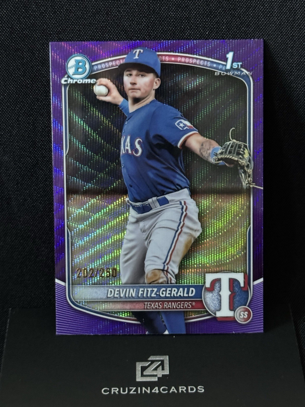 2025 Bowman Chrome - Devin Fitz-Gerald 1st Purple Wave Refractor #202/250