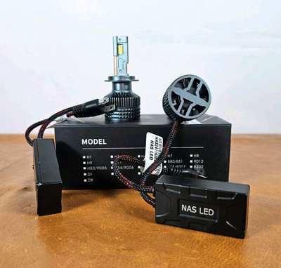 NAS LED HEADLIGHT KIT H7 SUPER WHITE 60000LM 6000K LOW BEAM 1 PAIR