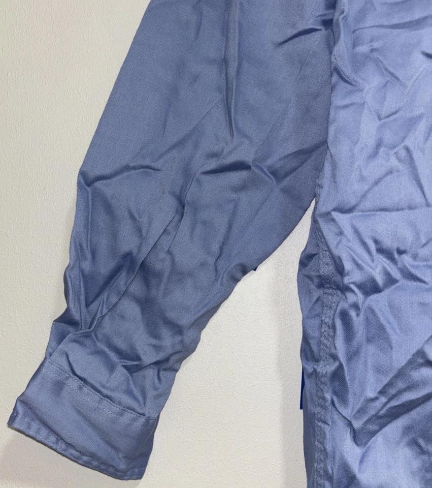 Carhartt Fr Button Up Lightweight Twill Shirt Mens M Blue Long Sleeve Work CAT2 - Image 4 of 4