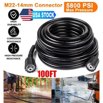 #ad High Pressure Washer Hose 100ft 5800PSI M22 Power Washer Extension Hose US# $29.92