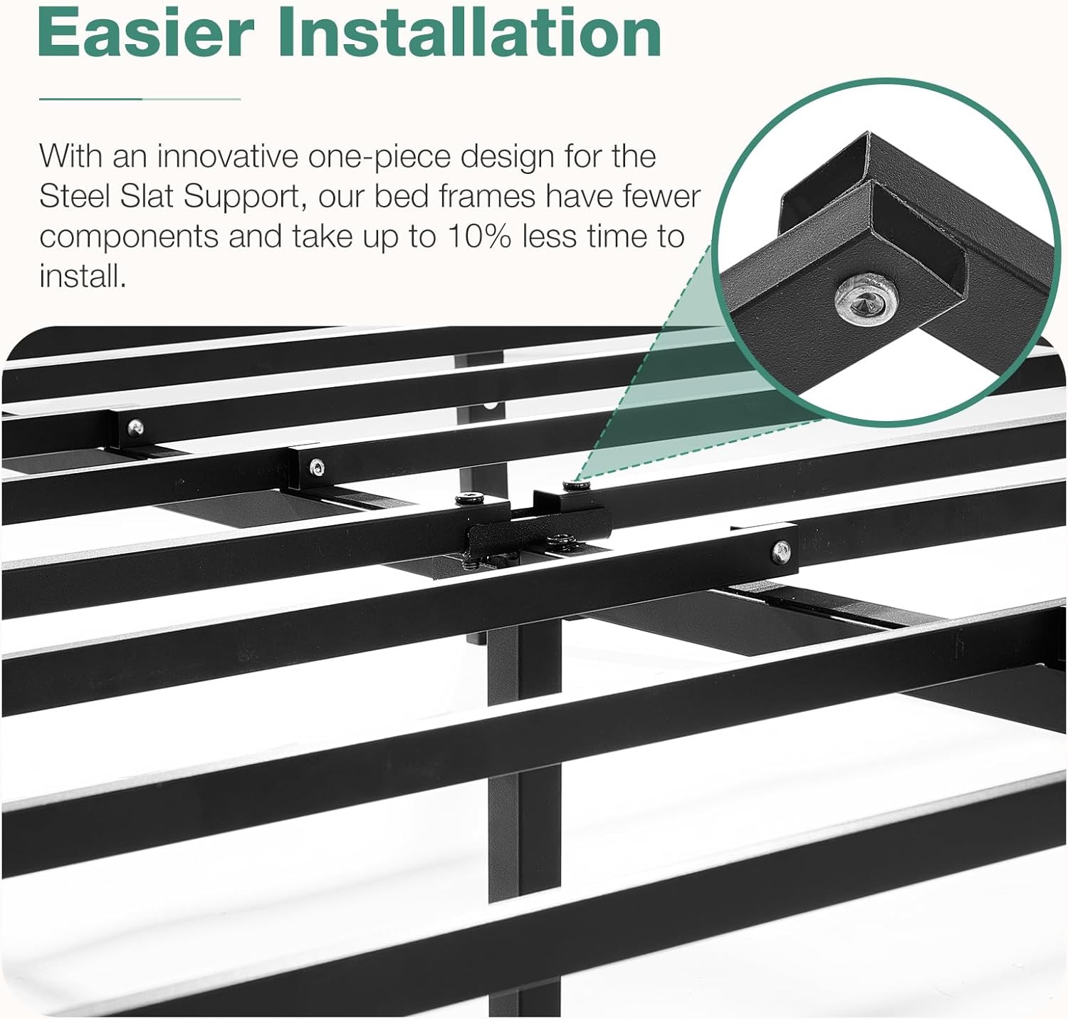 10" Full Memory Foam Mattress & 14" Metal Bed Frame with Storage