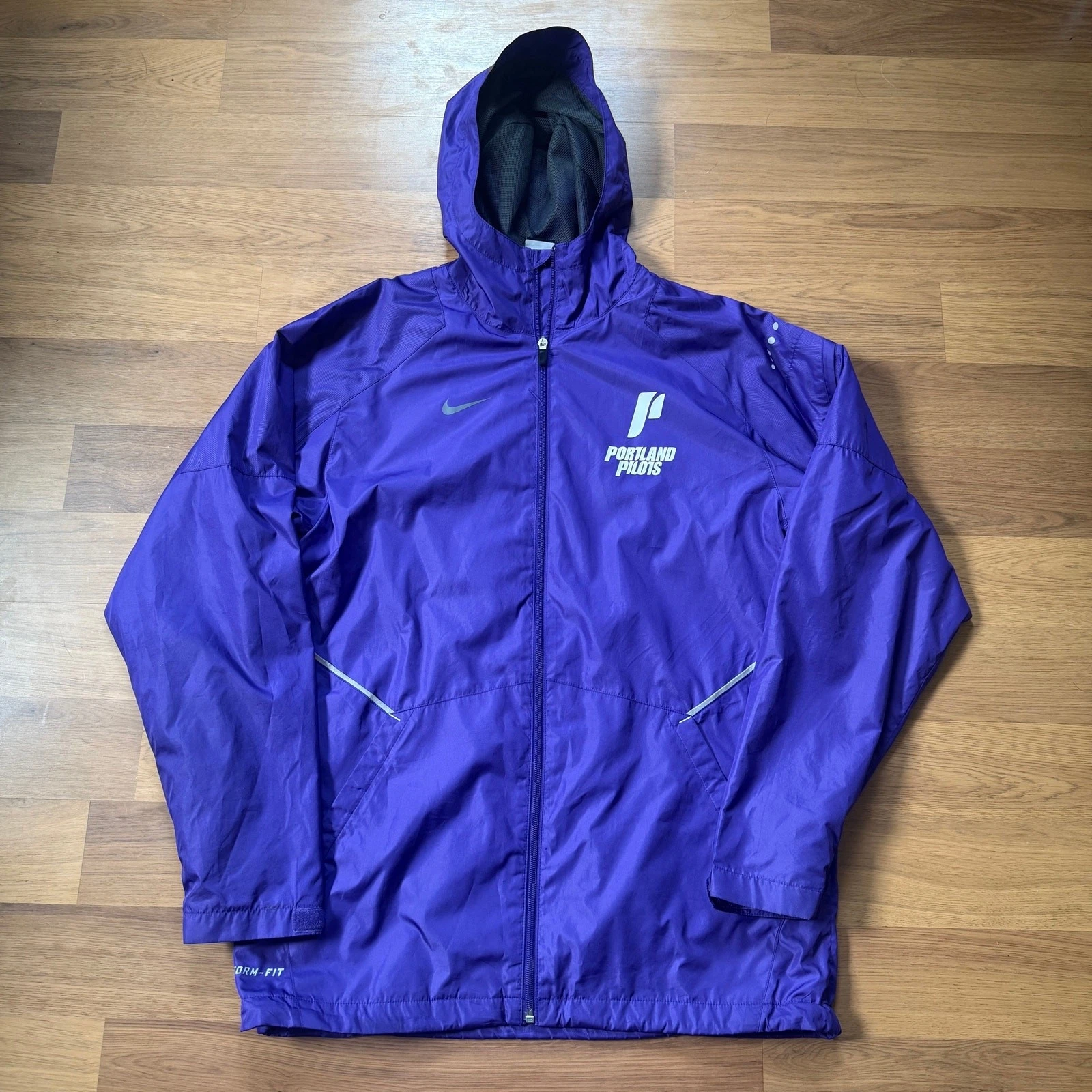 Men's Nike Storm-Fit Portland Pilots Purple Windbreaker Parka Jacket Sz Small